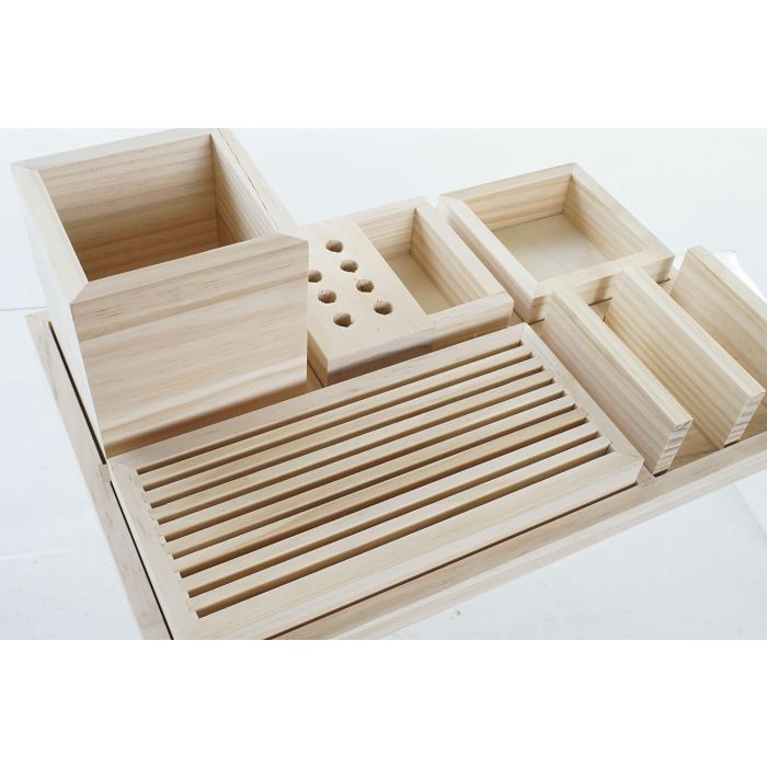 Organizador Scandi DKD Home Decor Natural 23 x 12 x 35 cm (2 Unidades) 1