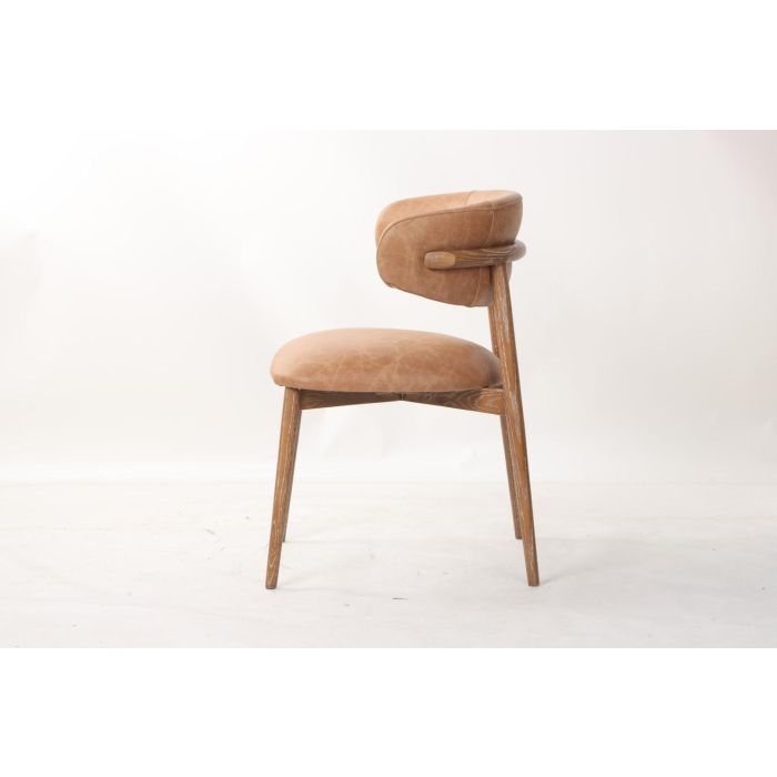Silla Item Home DKD Home Decor Blanco Cognac 57.5 x 82 x 60.5 cm (2 Unidades) 1