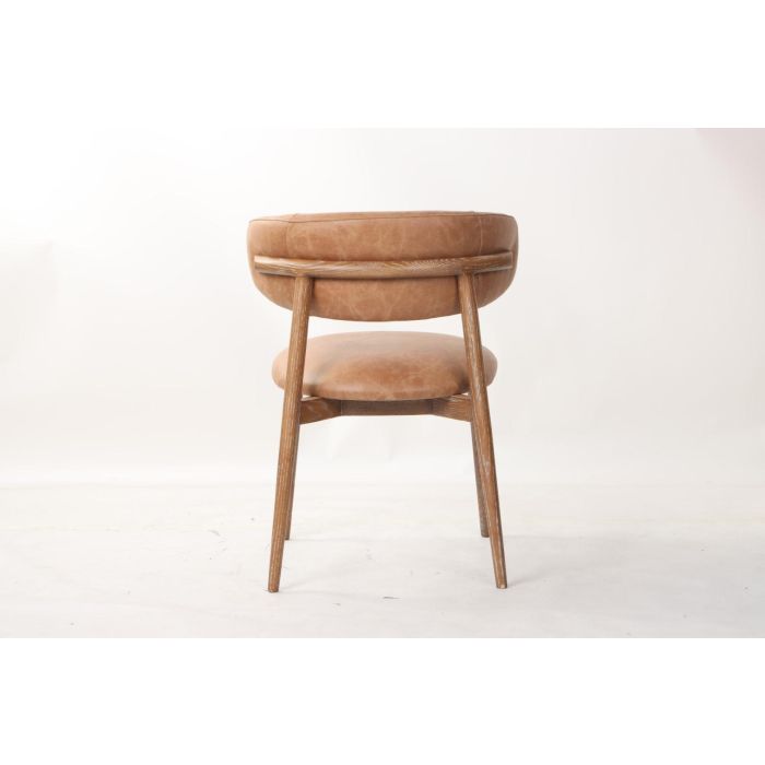 Silla Item Home DKD Home Decor Blanco Cognac 57.5 x 82 x 60.5 cm (2 Unidades) 2