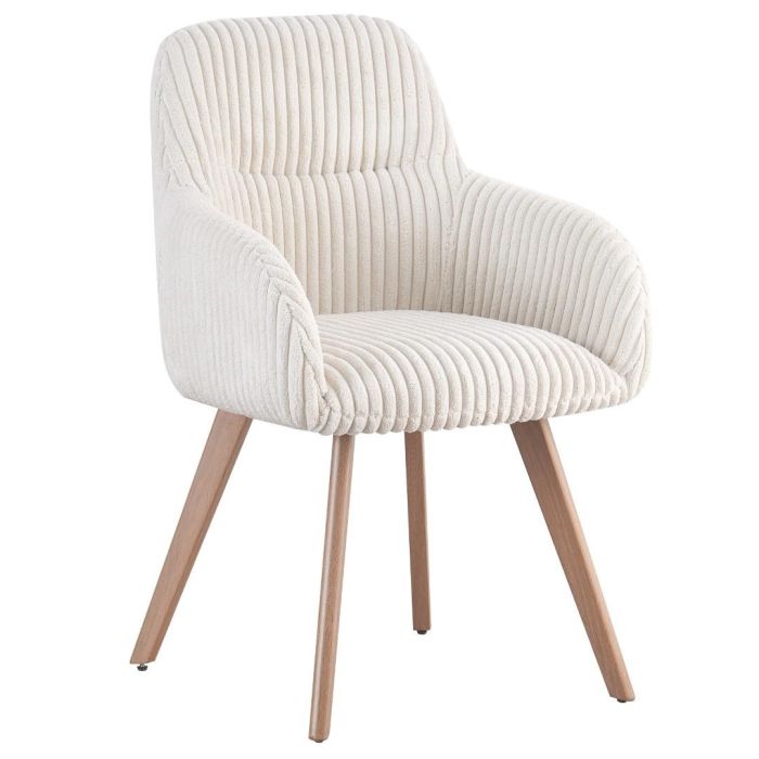 Silla Scandi DKD Home Decor Blanco Marron Claro 61 x 87 x 56 cm (2 Unidades)