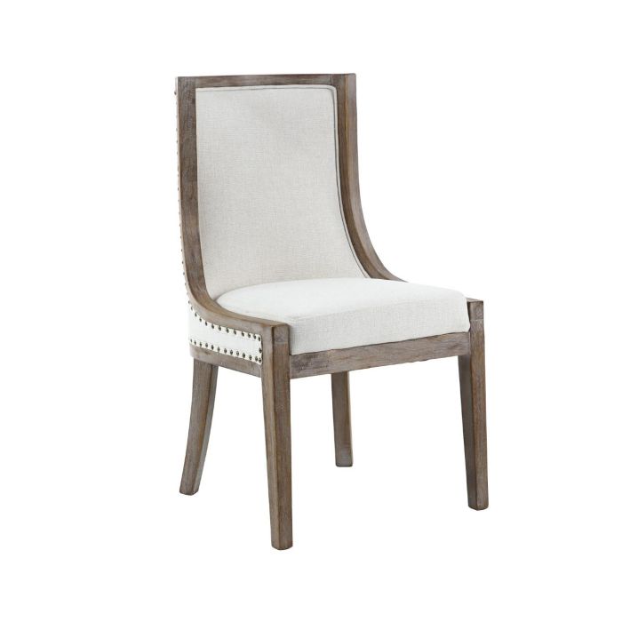 Silla Romantico DKD Home Decor Natural Blanco Roto 59 x 97 x 54 cm (2 Unidades)