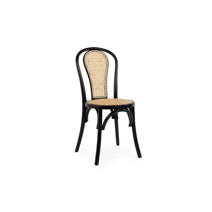 Silla Tradicional DKD Home Decor Negro Natural 42.5 x 89 x 40 cm (2 Unidades)