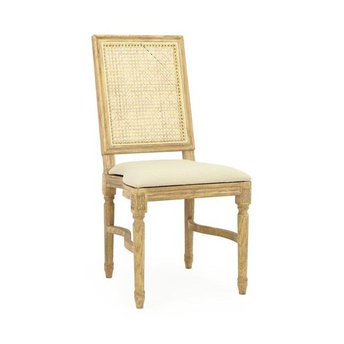 Silla Romantico DKD Home Decor Natural Beige 45 x 97 x 46 cm (2 Unidades)