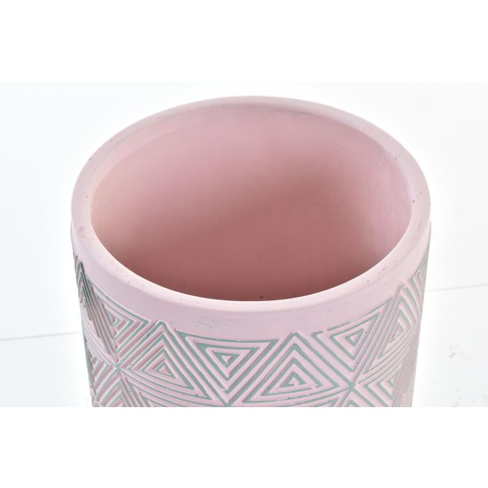 Macetero Scandi DKD Home Decor Rosa Gris 17 x 15 x 17 cm Set de 2 (2 Unidades) 2