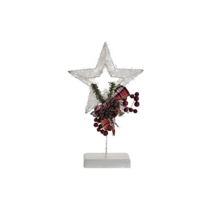 Estrella Navidad Tradicional DKD Home Decor Blanco Rojo 35 x 20 cm (2 Unidades)