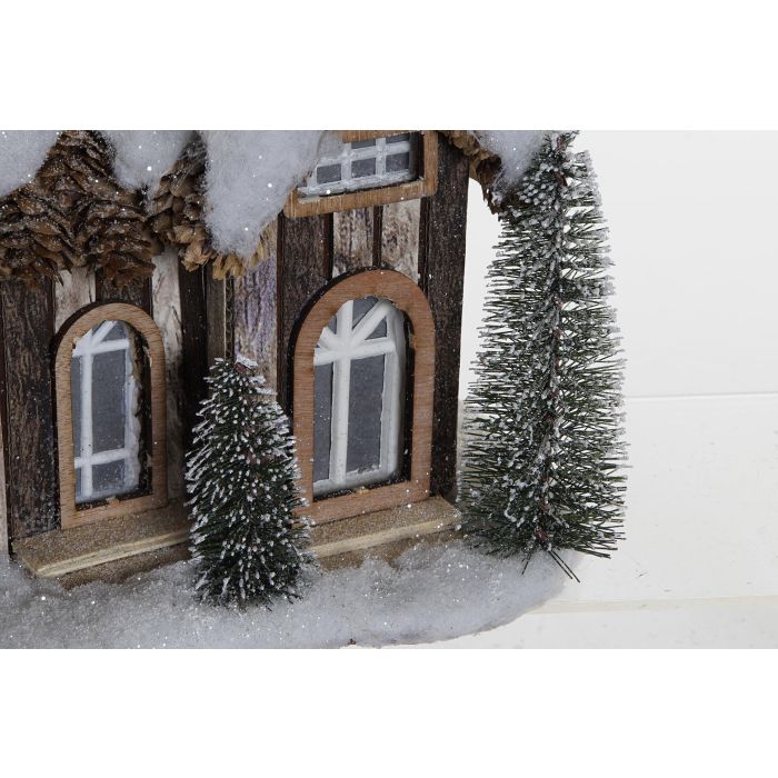 Decoracion Navidad Alpina DKD Home Decor Blanco Marron 19 x 33 x 28 cm (2 Unidades) 2