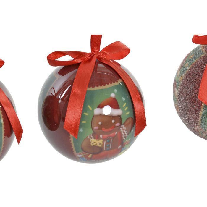 Bola Decoracion Navidad Tradicional DKD Home Decor Verde Rojo 7.5 x 7.5 cm Set de 7 (2 Unidades) 1