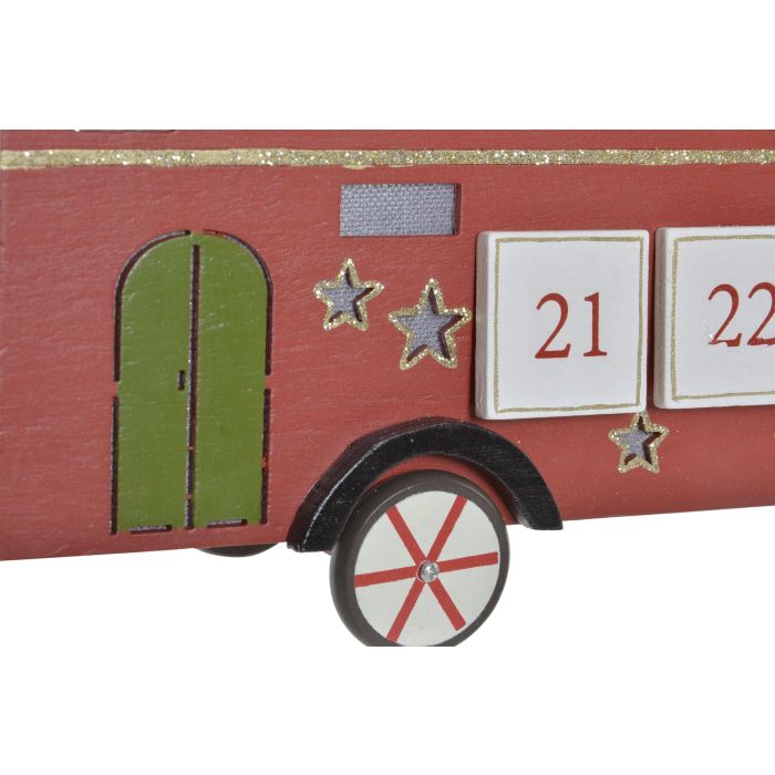 Calendario Adviento Navidad Tradicional DKD Home Decor Rojo Blanco 10 x 25 x 31.5 cm (2 Unidades) 5