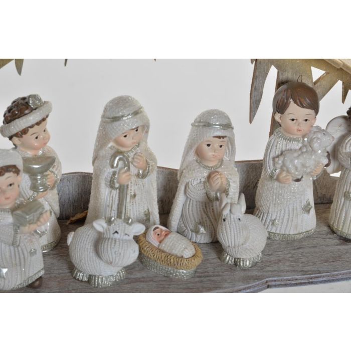 Nacimiento Navidad Moderna DKD Home Decor 8 x 15 x 25 cm (2 Unidades) 2