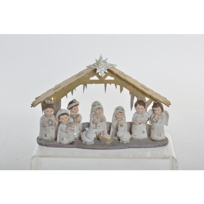 Nacimiento Navidad Moderna DKD Home Decor 8 x 15 x 25 cm (2 Unidades)