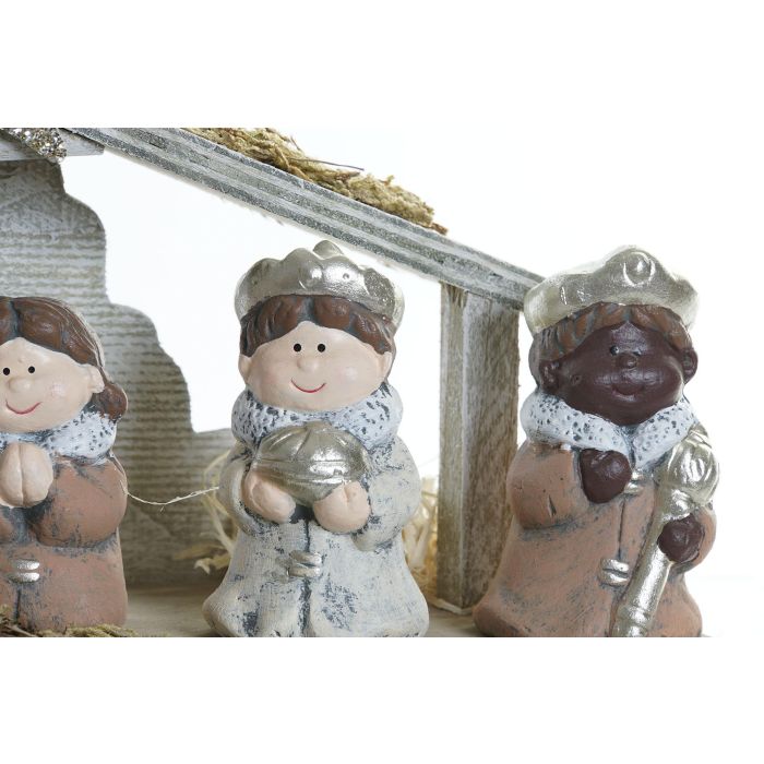 Nacimiento Navidad Tradicional DKD Home Decor Marron Gris 10 x 15 x 30 cm (2 Unidades) 2