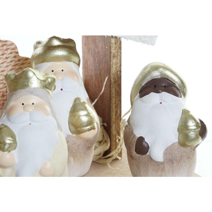 Nacimiento Navidad Moderna DKD Home Decor Marron Blanco 11.5 x 16.5 x 29.5 cm (2 Unidades) 2