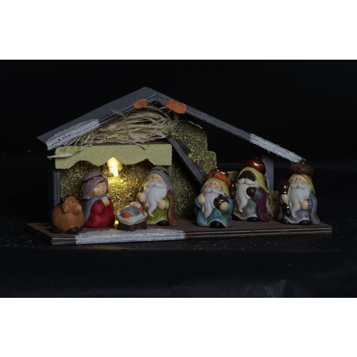 Nacimiento Navidad Tradicional DKD Home Decor Gris Marron 8.5 x 17.5 x 33 cm (2 Unidades) 1