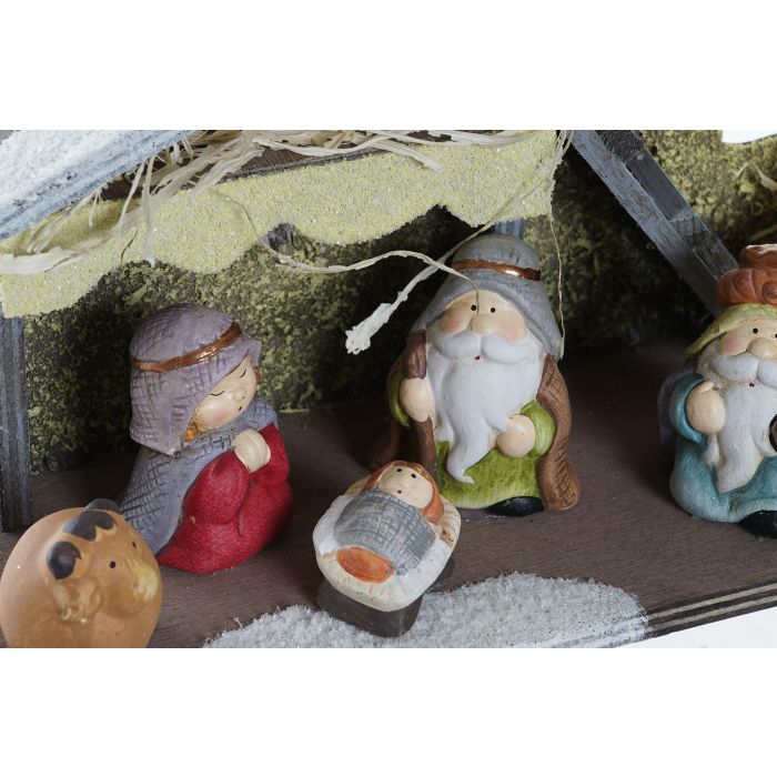 Nacimiento Navidad Tradicional DKD Home Decor Gris Marron 8.5 x 17.5 x 33 cm (2 Unidades) 2