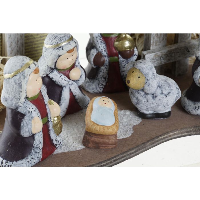 Nacimiento Navidad Tradicional DKD Home Decor Gris Dorado 12 x 15.5 x 26 cm (2 Unidades) 2