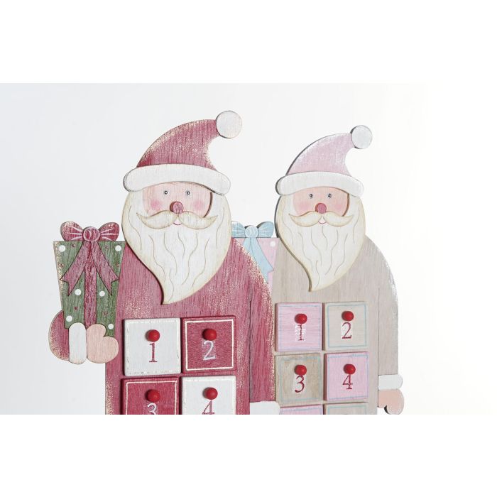 Calendario Adviento Navidad Tradicional DKD Home Decor Rojo Blanco 7 x 64 x 14 cm (2 Unidades) 1