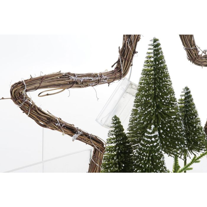 Decoracion Colgante Navidad Alpina DKD Home Decor Verde Blanco 10 x 43 x 43 cm (2 Unidades) 2