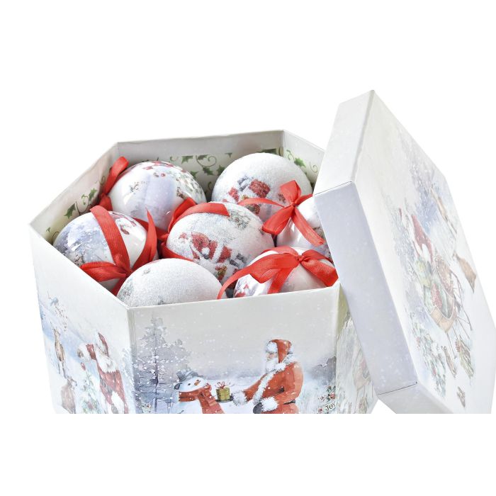 Bola Decoracion Navidad Tradicional DKD Home Decor Blanco Rojo 25 x 16 x 25 cm Set de 14 (2 Unidades) 2