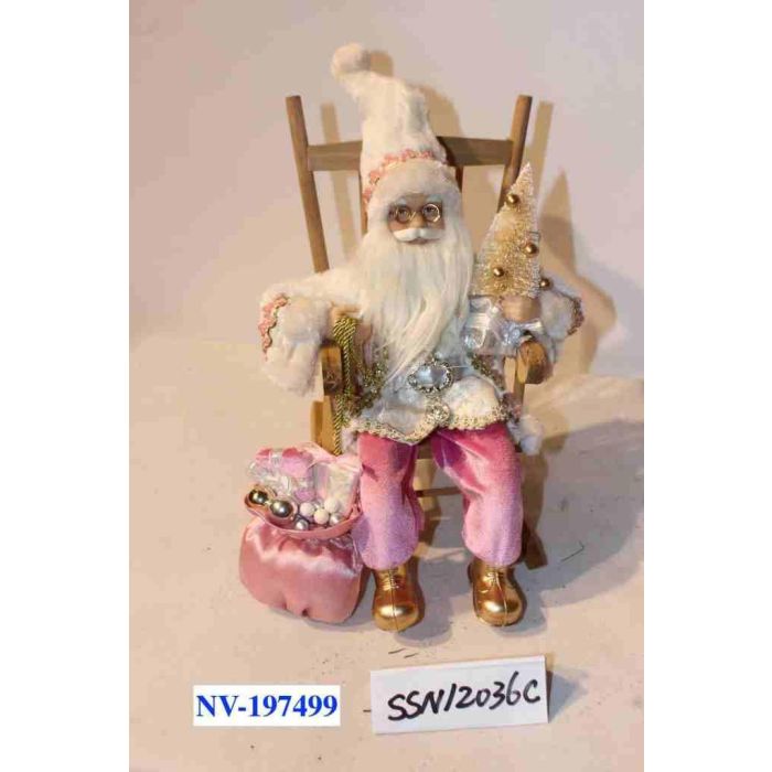Figura Navidad Fantasia DKD Home Decor Rosa Gris 25 x 35 x 23 cm (2 Unidades)