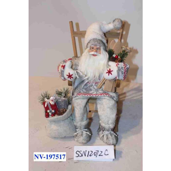 Figura Navidad Alpina DKD Home Decor Gris Gris 25 x 35 x 23 cm (2 Unidades)