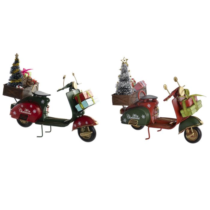 Vehiculo Decoracion Navidad Tradicional DKD Home Decor Rojo Verde 7 x 15.5 x 17.5 cm (2 Unidades)