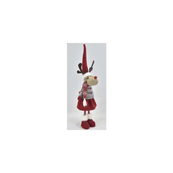 Figura Navidad Tradicional DKD Home Decor Rojo 13 x 65 x 17 cm (2 Unidades)