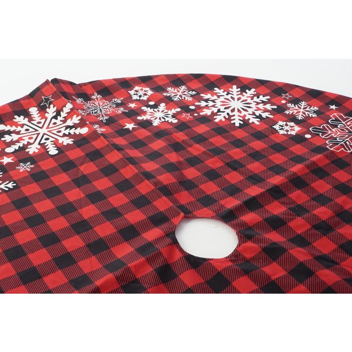 Base Arbol Navidad Alpina DKD Home Decor Rojo Blanco 121 x 1 x 121 cm (2 Unidades) 3