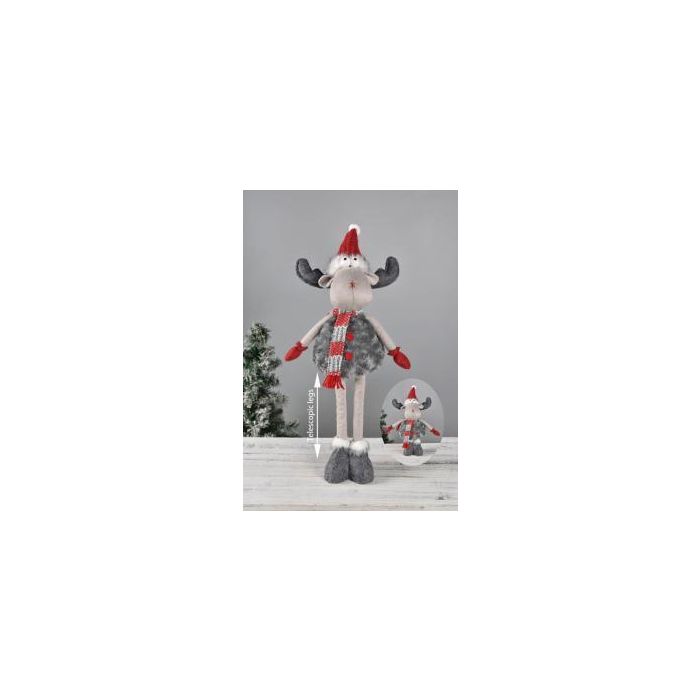 Figura Navidad Tradicional DKD Home Decor Gris Rojo 14 x 60 x 26 cm (2 Unidades)