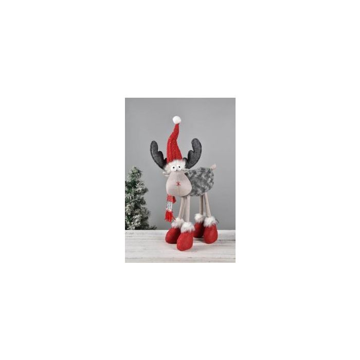 Figura Navidad Tradicional DKD Home Decor Gris Rojo 16 x 50 x 22 cm (2 Unidades)