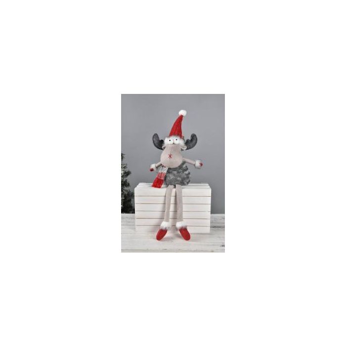 Figura Navidad Tradicional DKD Home Decor Gris Rojo 15 x 55 x 20 cm (2 Unidades)