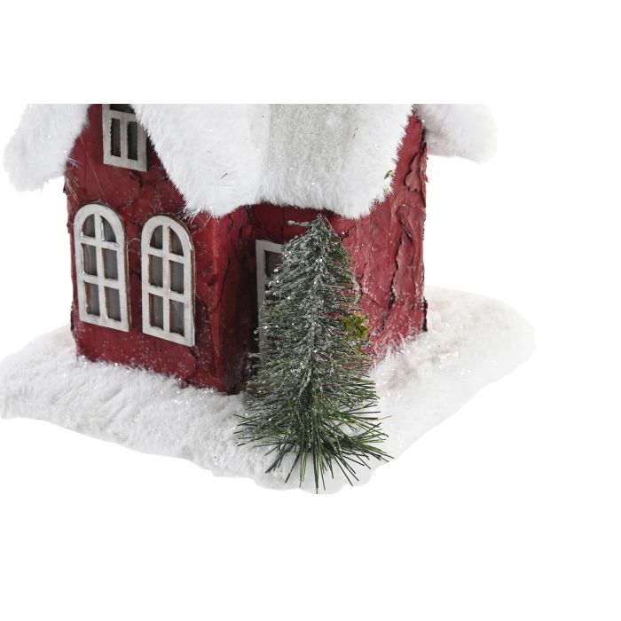 Casa Navidad Tradicional DKD Home Decor Rojo Blanco 16.5 x 17 x 17 cm (2 Unidades) 2