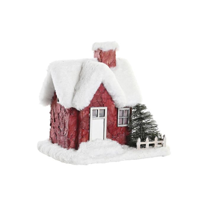 Casa Navidad Tradicional DKD Home Decor Rojo Blanco 16.5 x 17 x 17 cm (2 Unidades) 3