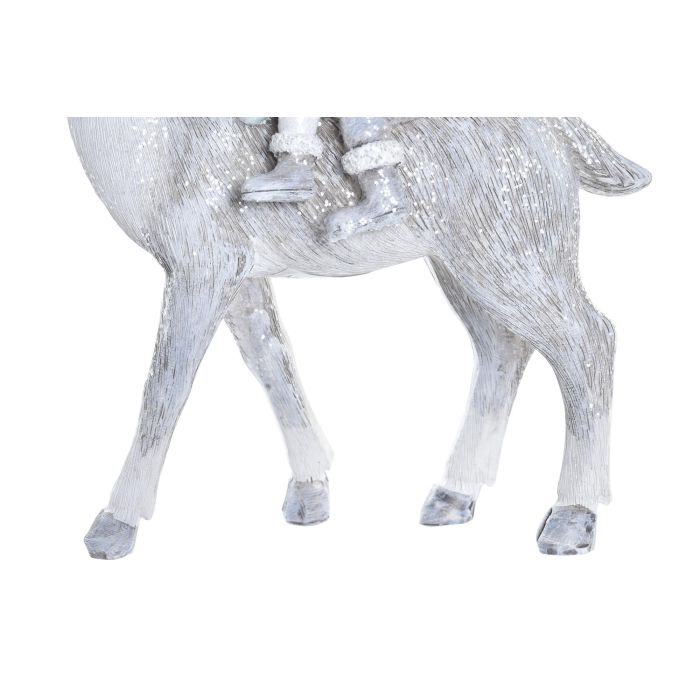 Figura Navidad Moderna DKD Home Decor Gris Blanco 7 x 20 x 17 cm (2 Unidades) 2