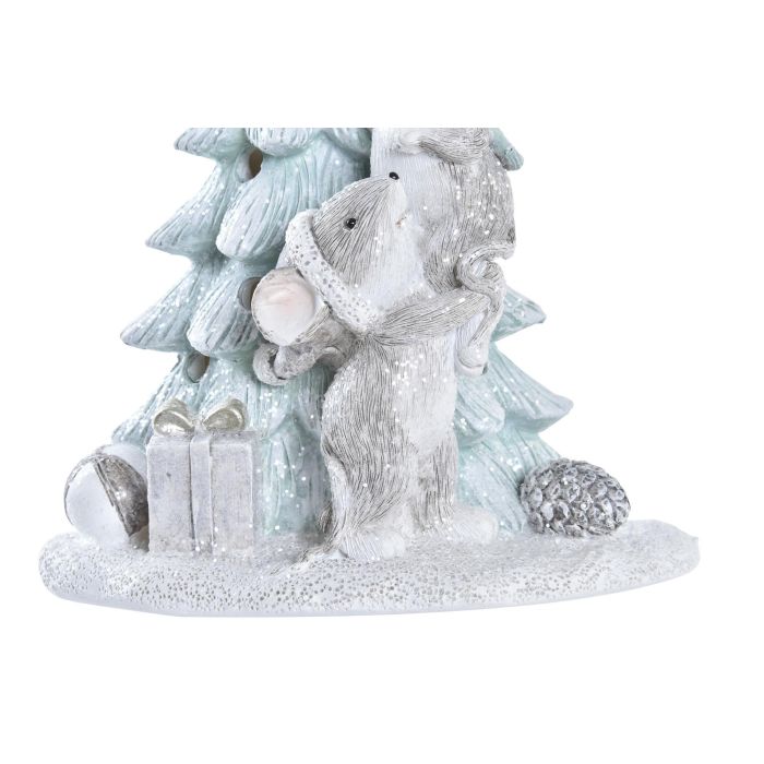 Figura Navidad Fantasia DKD Home Decor Verde Gris 8.5 x 16 x 13 cm (2 Unidades) 3