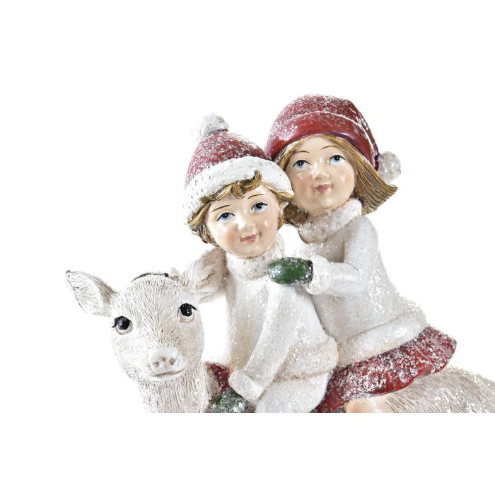 Figura Navidad Tradicional DKD Home Decor Blanco Rojo 7 x 20.5 x 16 cm (2 Unidades) 1