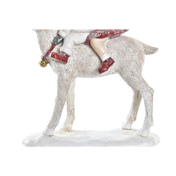 Figura Navidad Tradicional DKD Home Decor Blanco Rojo 7 x 20.5 x 16 cm (2 Unidades) 2
