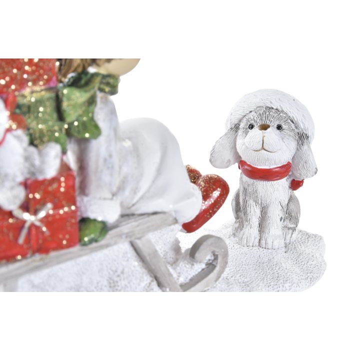 Figura Navidad Tradicional DKD Home Decor Rojo Blanco 7 x 12.5 x 14.5 cm (2 Unidades) 2