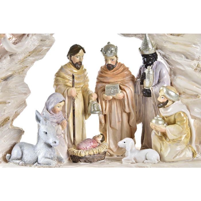 Nacimiento Navidad Moderna DKD Home Decor Beige Multicolor 8 x 17 x 23.5 cm (2 Unidades) 1