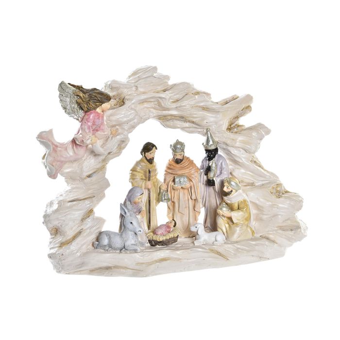 Nacimiento Navidad Moderna DKD Home Decor Beige Multicolor 8 x 17 x 23.5 cm (2 Unidades)