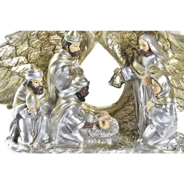 Figura Navidad Tradicional DKD Home Decor Dorado Blanco 7 x 10.5 x 27.5 cm (2 Unidades) 2