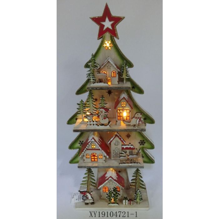 Arbol Navidad Fantasia DKD Home Decor Rojo Verde 9 x 47 x 23 cm (2 Unidades) 1