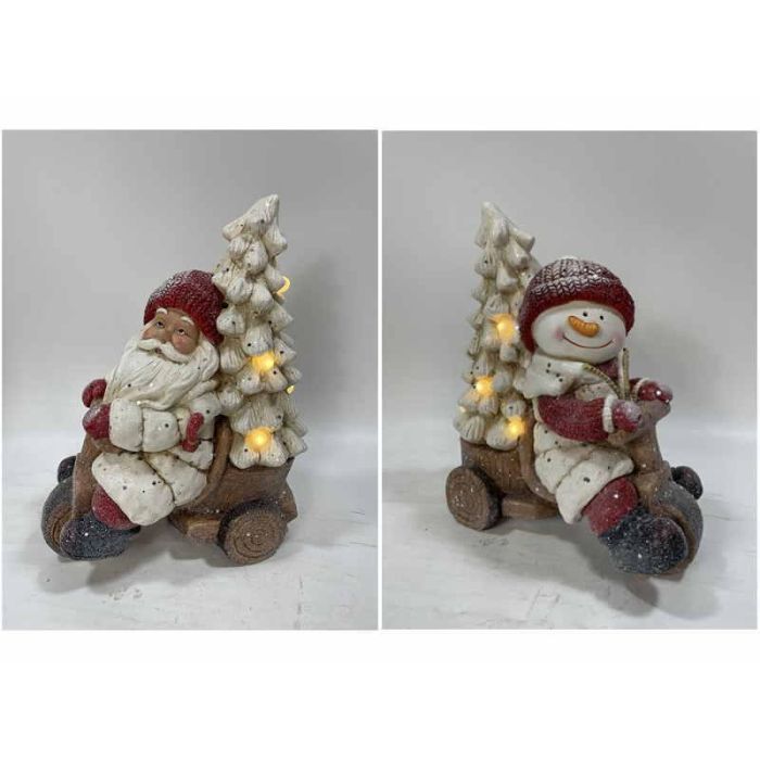 Figura Navidad Tradicional DKD Home Decor Rojo Blanco 20 x 42 x 35 cm (2 Unidades)