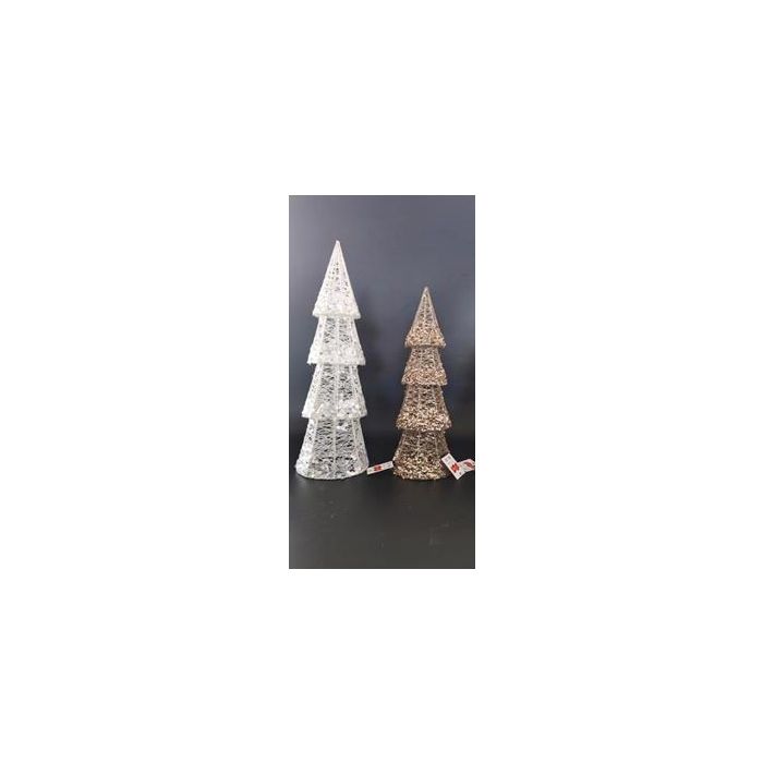 Decoracion Luminosa Navidad Moderna DKD Home Decor Blanco Champan 14 x 50 x 14 cm (2 Unidades)