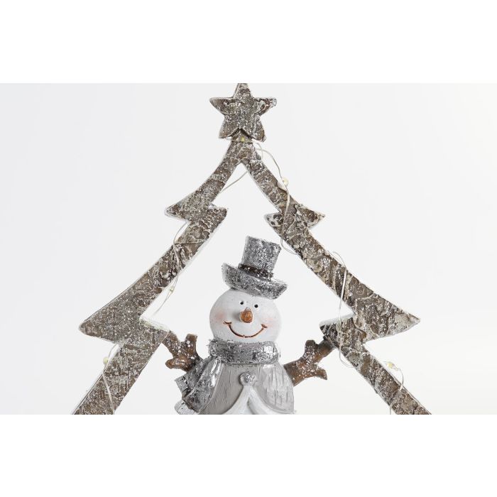 Figura Navidad Moderna DKD Home Decor Blanco Gris 5 x 23.5 x 21.5 cm (2 Unidades) 2