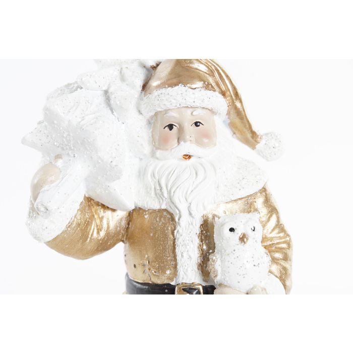 Figura Navidad Moderna DKD Home Decor Dorado Blanco 7.5 x 20.5 x 7.5 cm (2 Unidades) 1