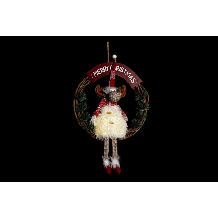 Decoracion Colgante Navidad Tradicional DKD Home Decor Rojo Blanco 10 x 50 x 38 cm (2 Unidades) 1