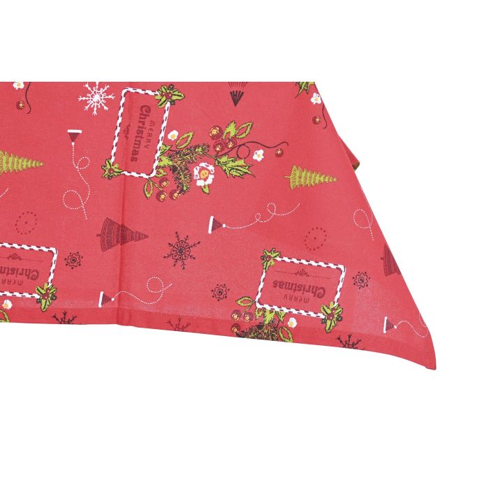 Mantel Navidad Tradicional DKD Home Decor Rojo Blanco 150 x 0.2 x 150 cm Set de 5 (2 Unidades) 2