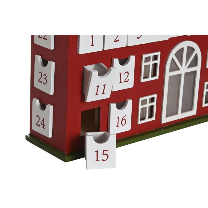 Calendario Adviento Navidad Tradicional DKD Home Decor Rojo Rosa 8.5 x 31 x 37.5 cm (2 Unidades) 2