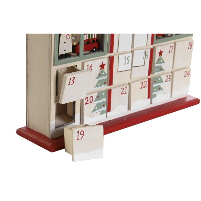 Calendario Adviento Navidad Tradicional DKD Home Decor Rojo Rosa 7 x 34.5 x 26 cm (2 Unidades) 3