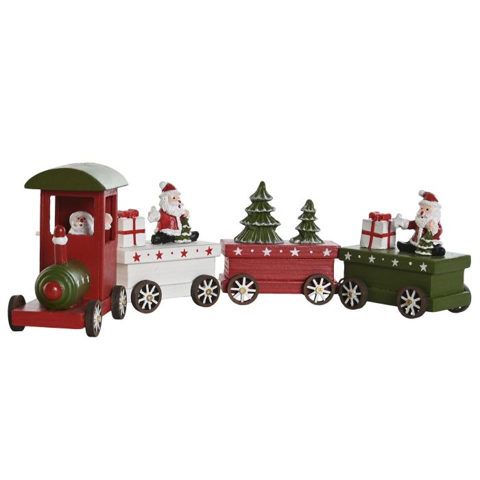 Tren Navidad Tradicional DKD Home Decor Verde Rojo 5 x 8.8 x 35.5 cm (2 Unidades) 2